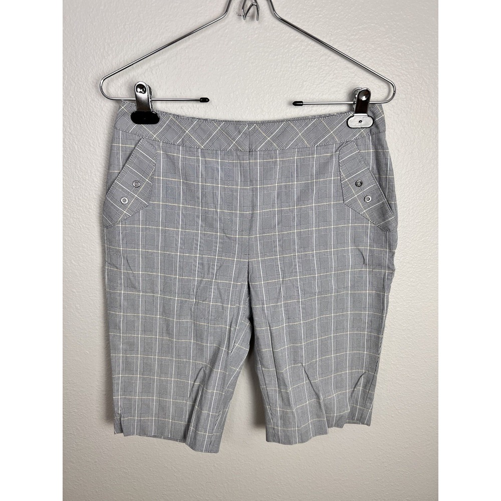 Cutter and Buck Gray Retro Glen Plaid Womens Golf Casual Shorts Sz 2